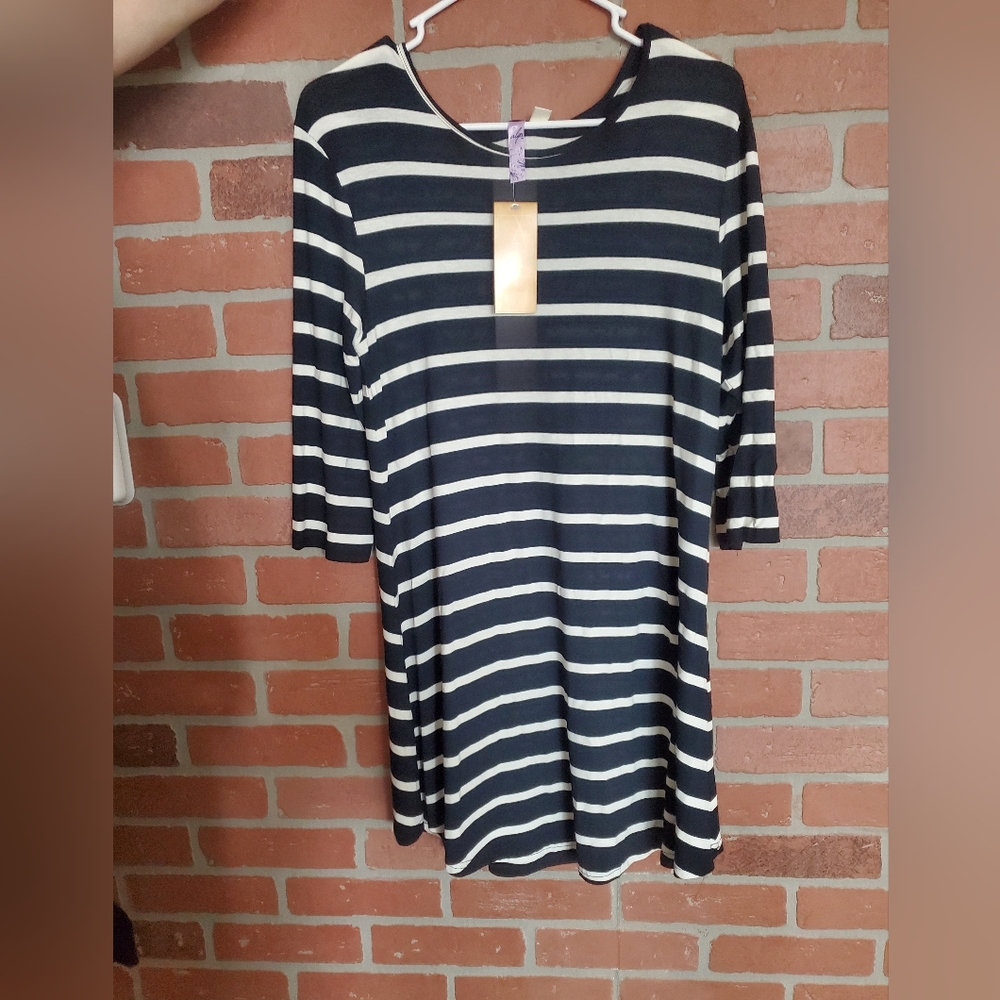 ALYA striped flowy dress